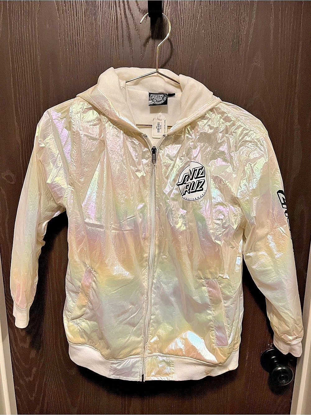 Santa Cruz Iridescent Zip Jacket White Kids XL